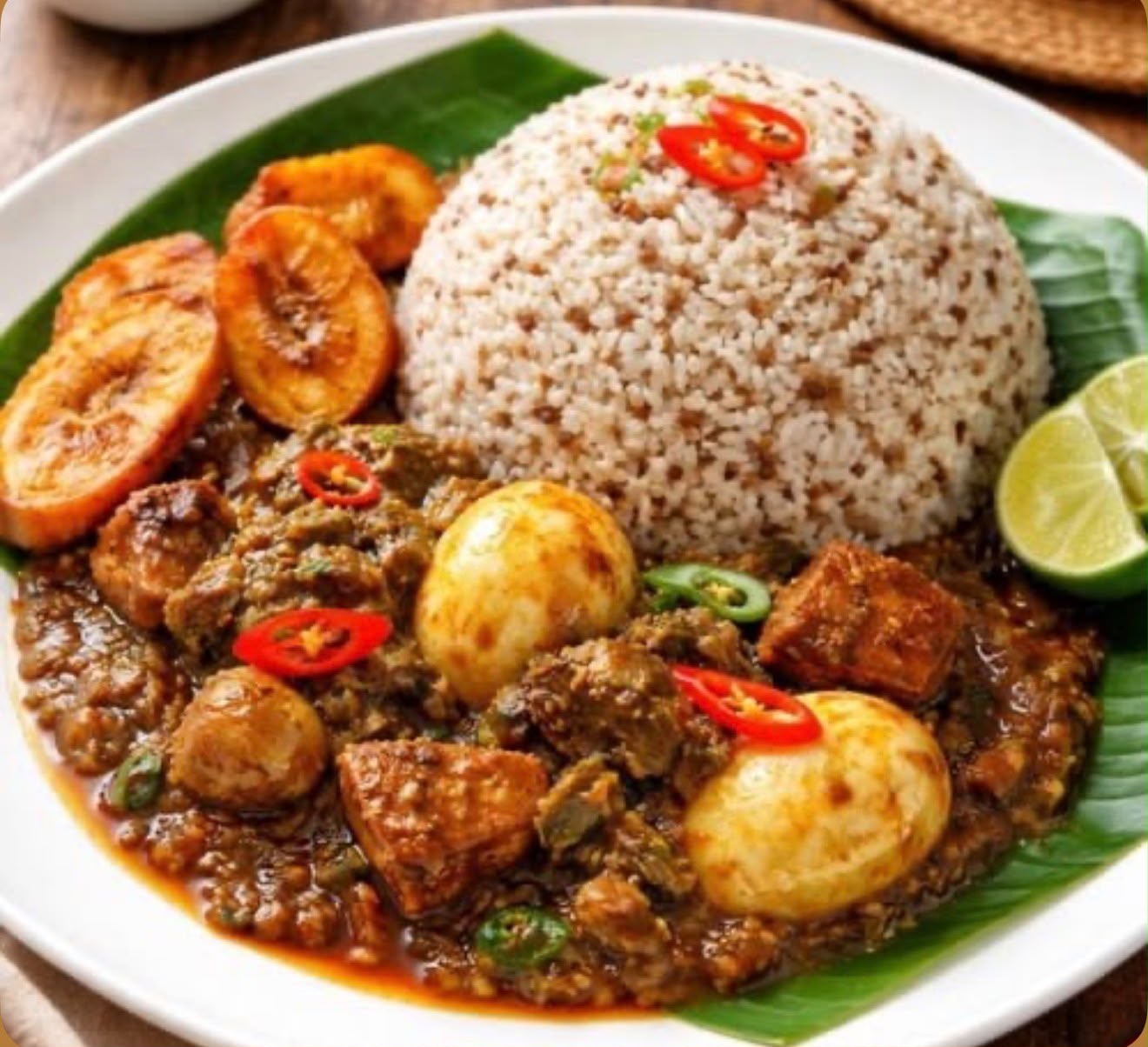 Ofada Rice & assorted meat sauce photo 2