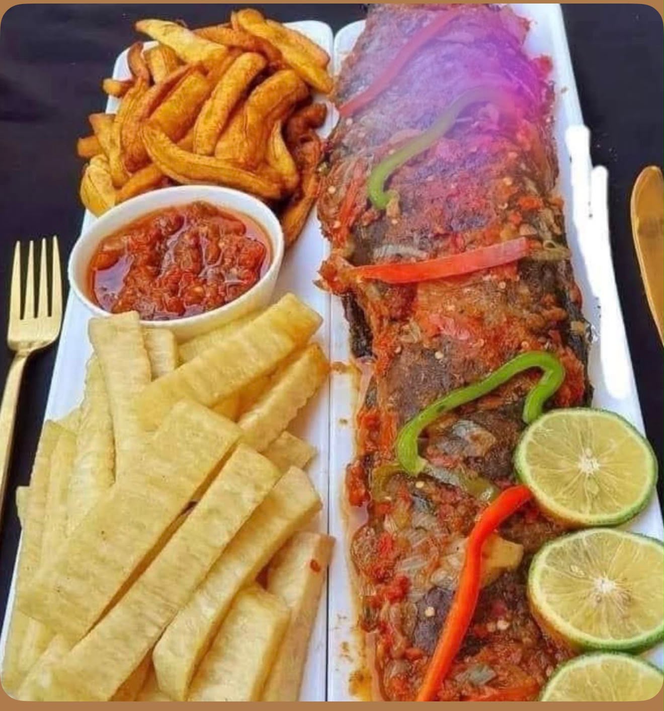 Roasted tilapia fish & Roasted plantain plater photo 3