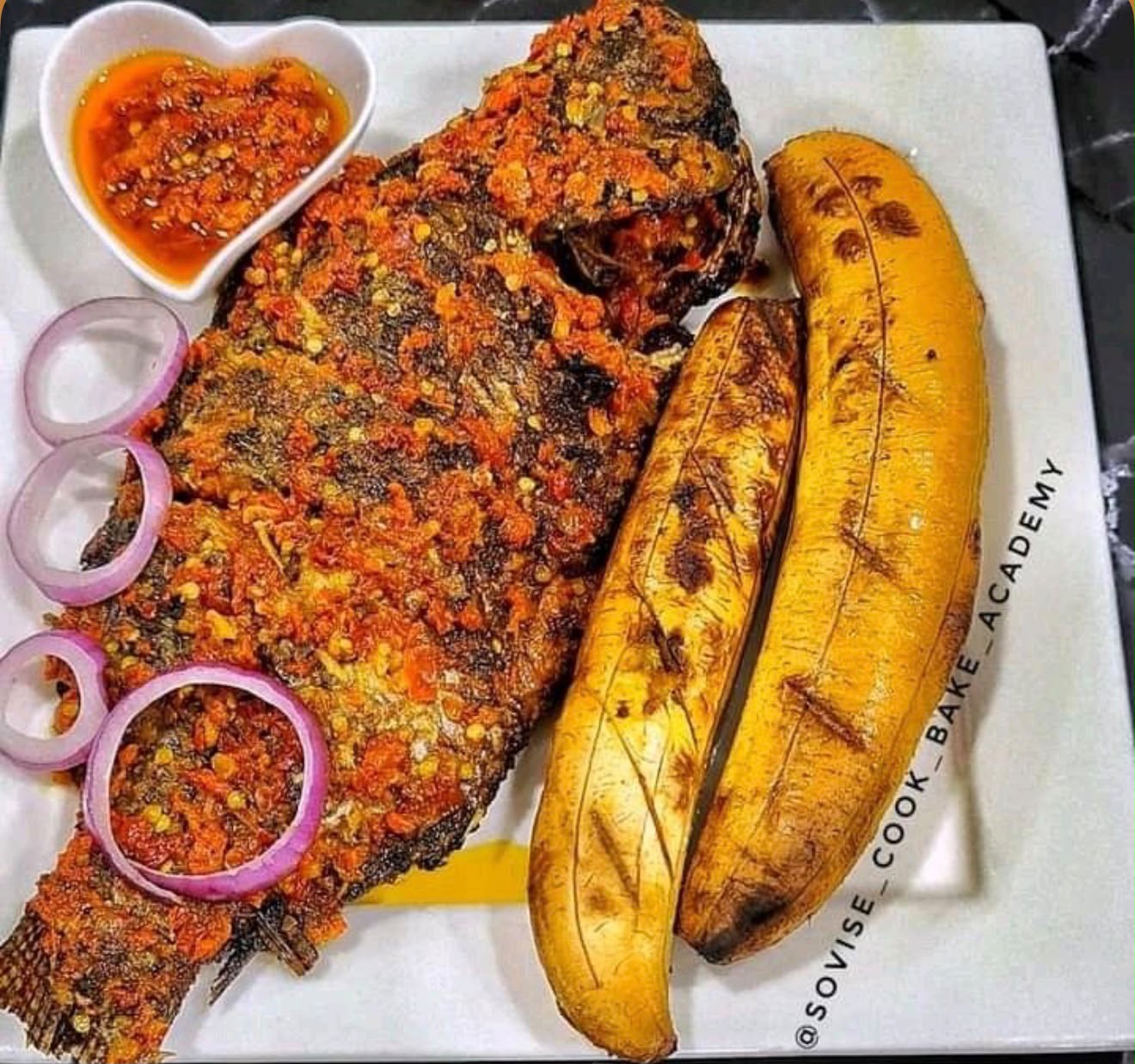 Roasted tilapia fish & Roasted plantain plater photo 4