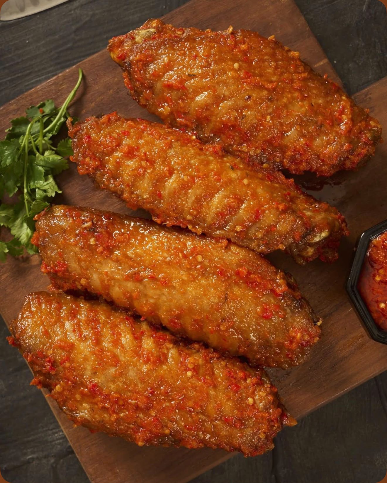 Portion of peppered fried turkey